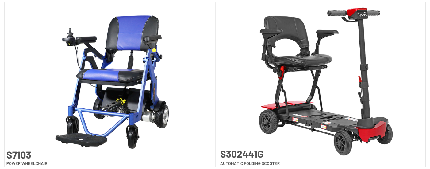 Solax S7103 电动轮椅和 S302441G 自动折叠滑板车